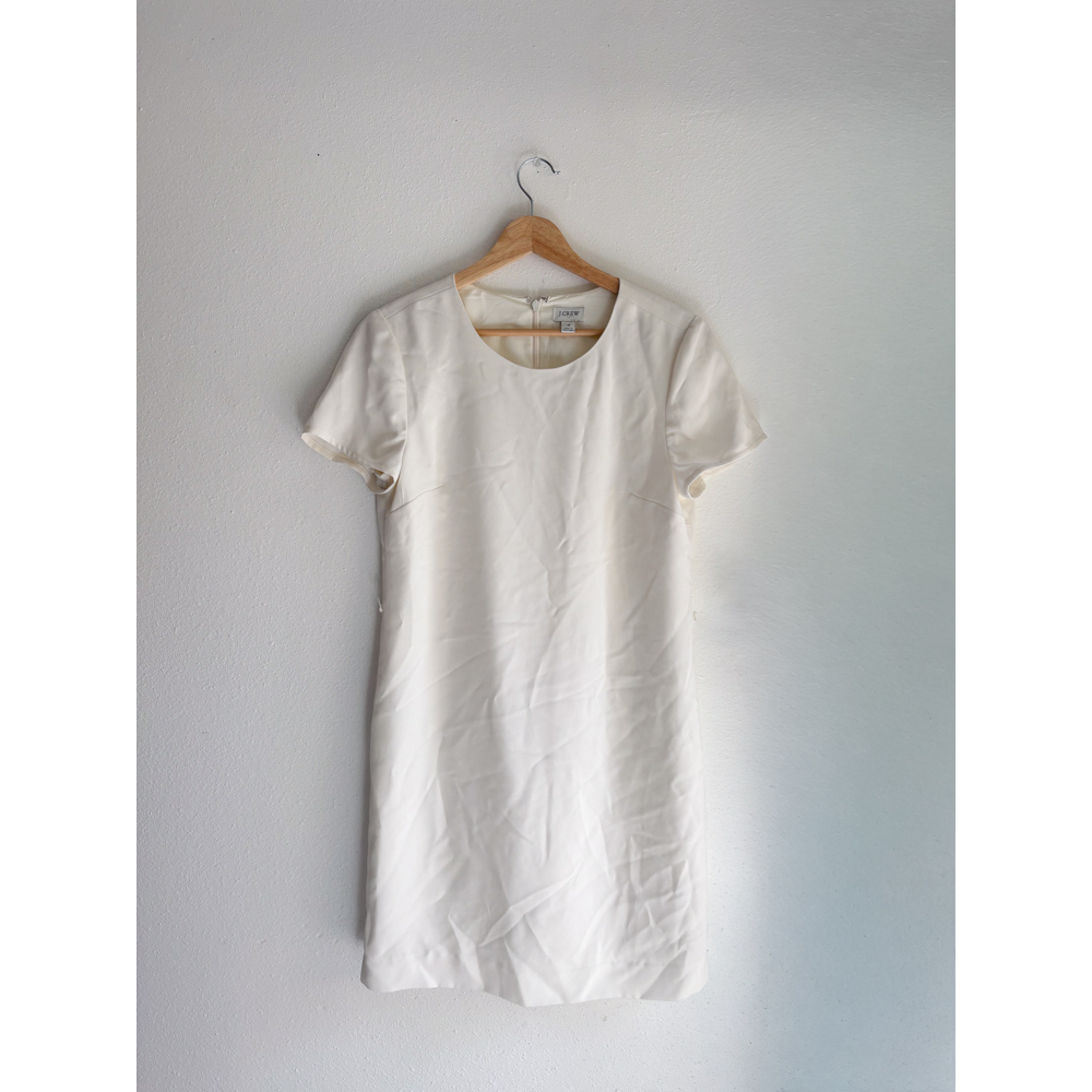 J.Crew Re-Imagined White Shift Dress Short Sleeve Size 4 - Picture 2 of 10